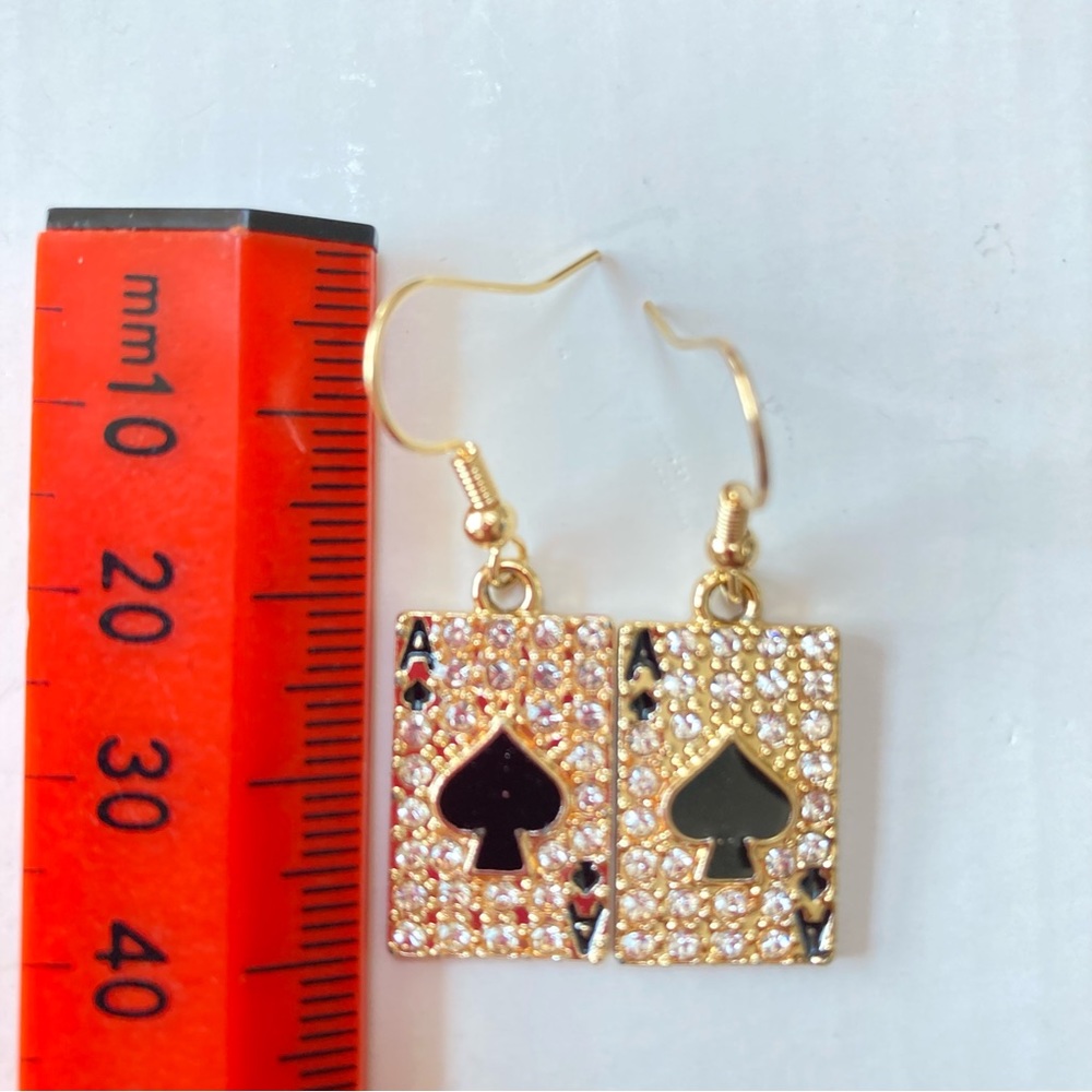 BNWT Ace of Spades Earrings - Funky Hip-Hop House Festival - Trendy and Uniqe - Picture 5 of 11